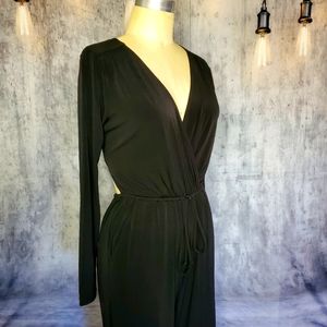 BCBG Open-Back Black Slinky Jumpsuit